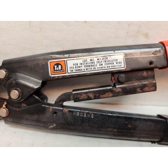 Hard to find Thomas & Betts WT-2130 ratchet Stakon Manual Crimp Tool - Picture 4 of 8